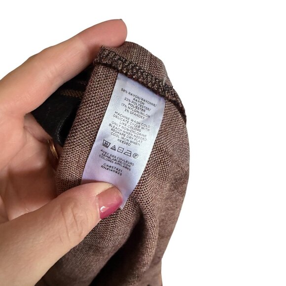 Loft Outlet Plaid Shift Mini Dress Medium (Black, Maroon, Tan, White) Fall - Picture 5 of 5